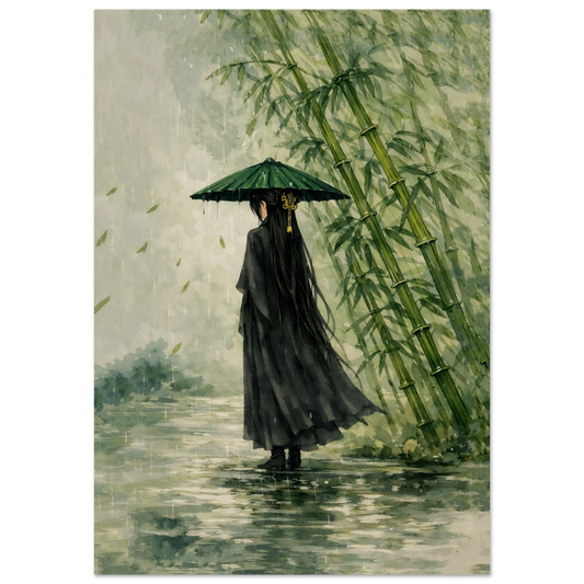 Tra Pioggia e Silenzio Fine Art Poster arte asiatica premium