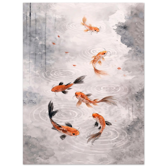 Armonia Koi Premium Matte Paper Poster arte asiatica premium