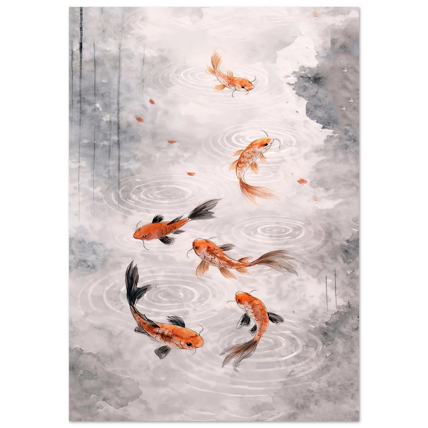 Armonia Koi Premium Matte Paper Poster arte asiatica premium