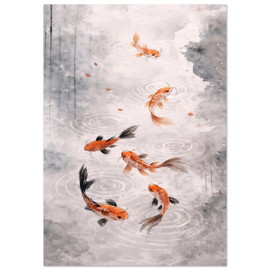 Armonia Koi Premium Matte Paper Poster arte asiatica premium