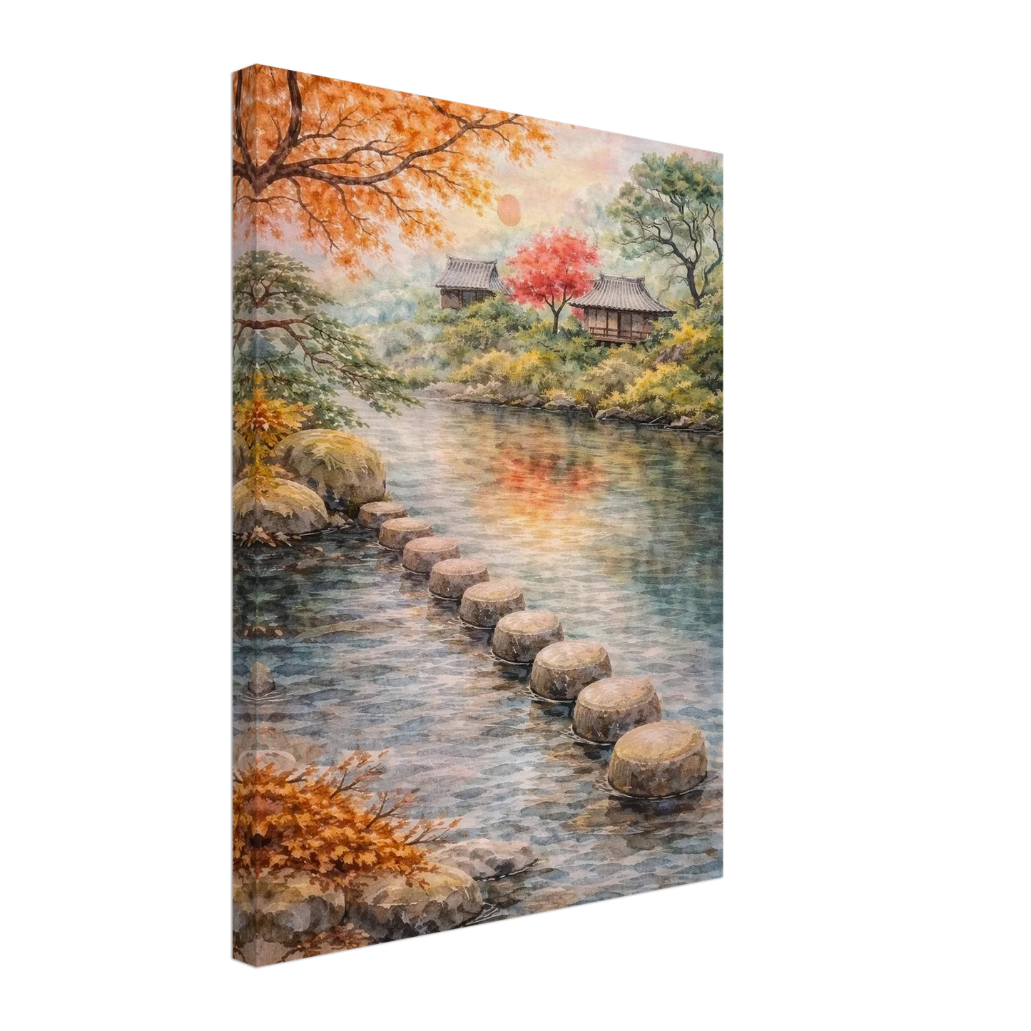 Aldilà del Fiume Canvas arte asiatica premium