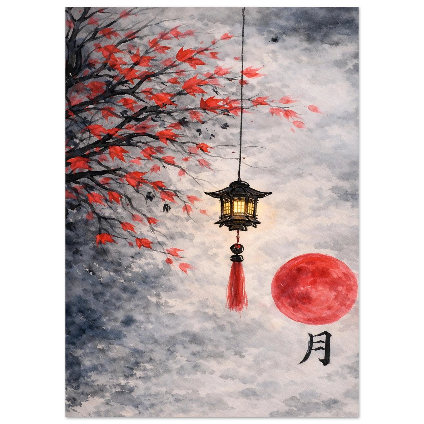 Luce d'Autunno Premium Matte Paper Poster arte asiatica premium