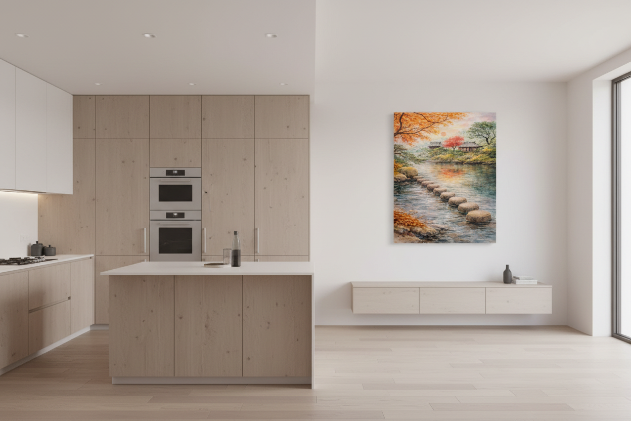 mockup - aldilà del fiume cucina -canvas