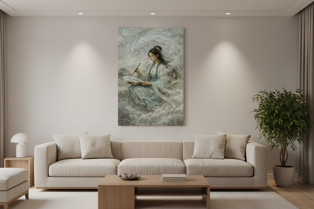 mockup - l'arte della rinascita - soggiorno canvas
