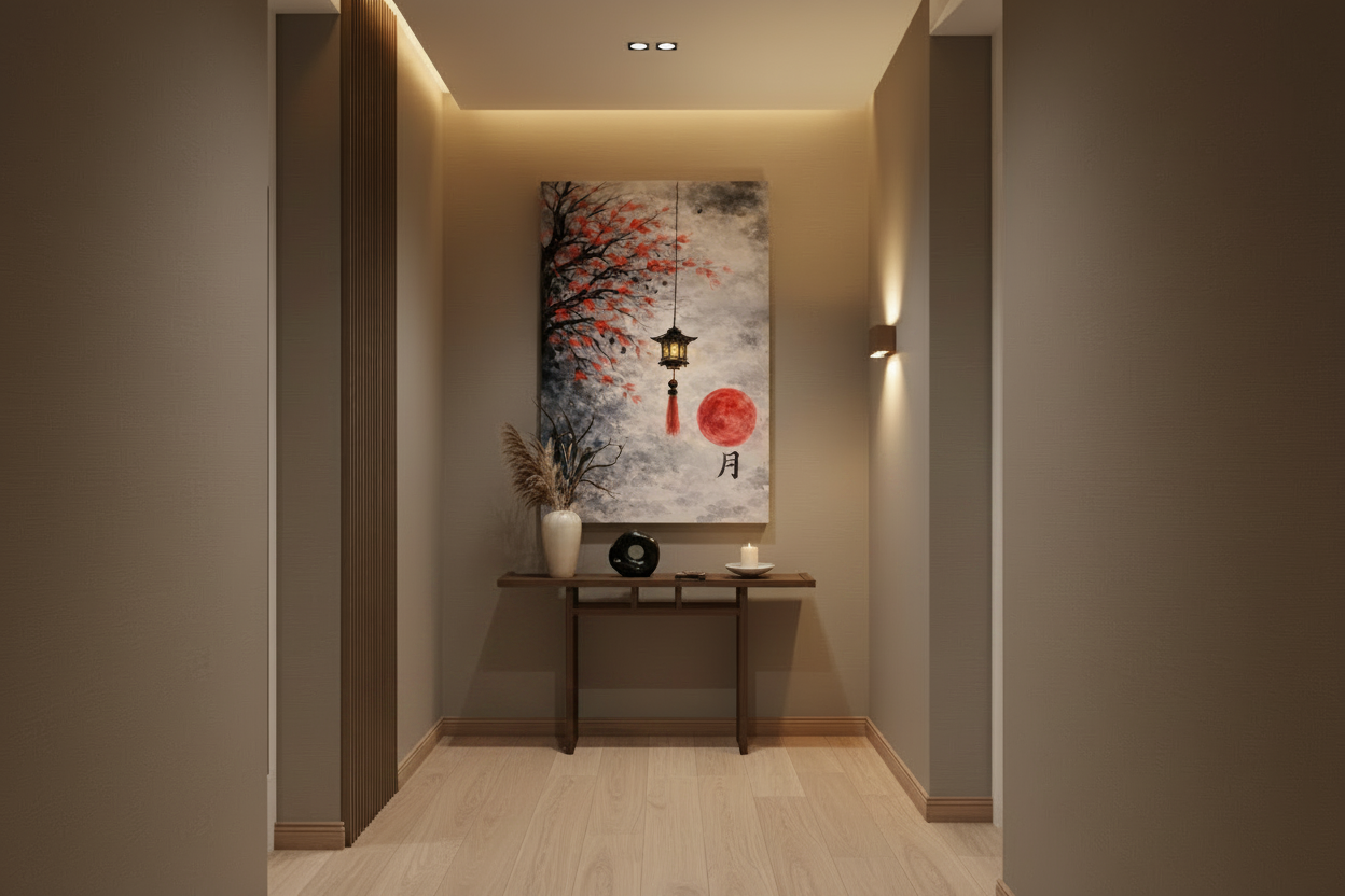 mockup - luce d'autunno - corridoio canvas