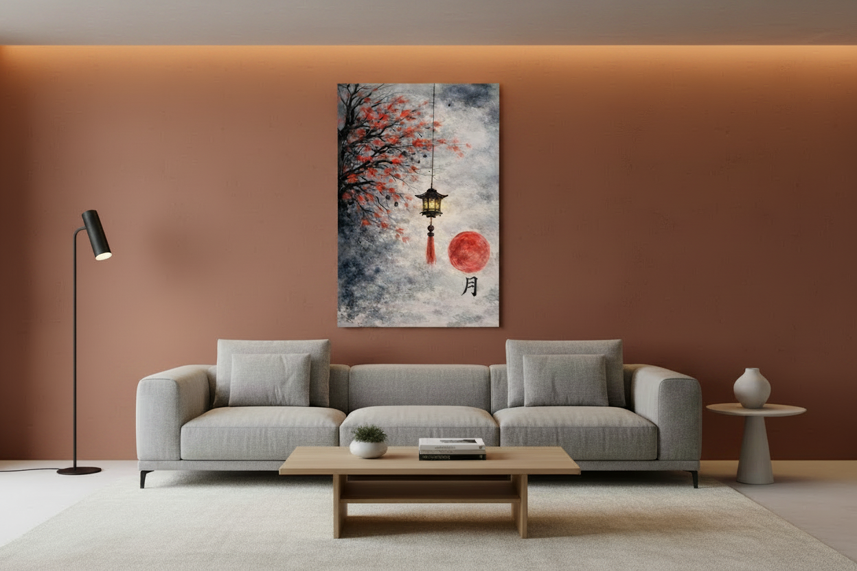 mockup - luce d'autunno - soggiorno canvas