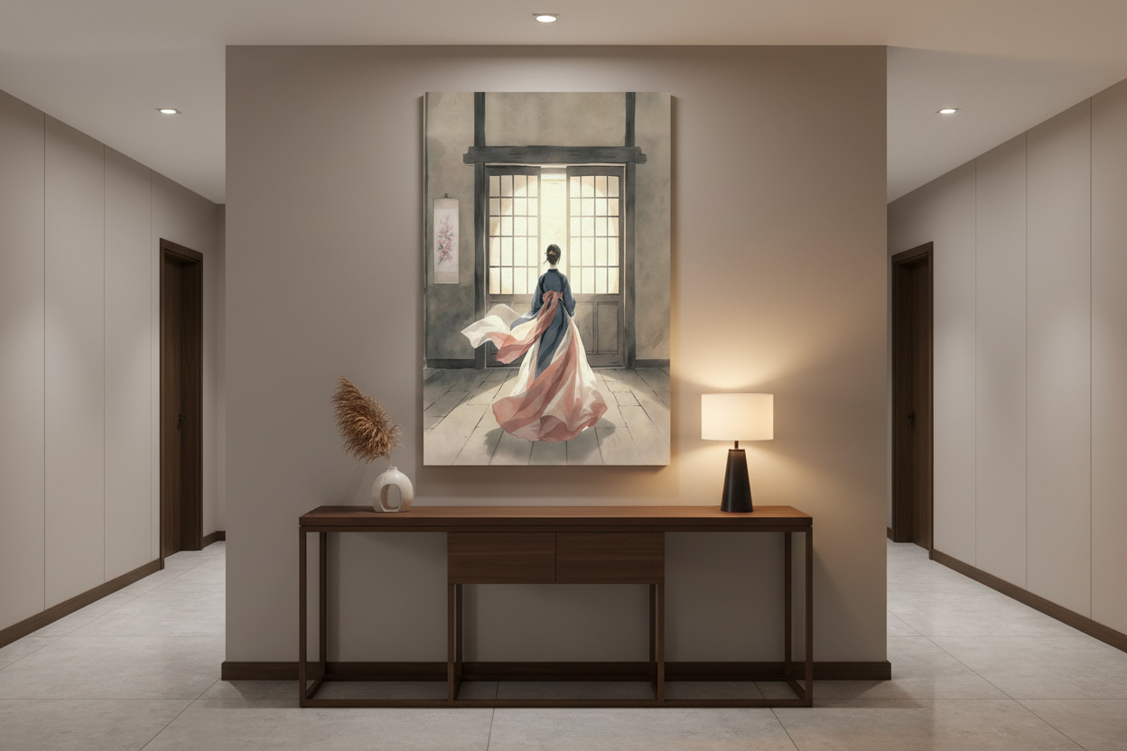 mockup - oltre la soglia - corridoio canvas