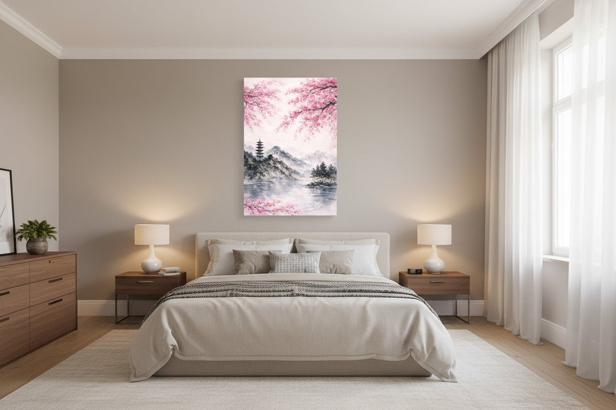 mockup - rifugio di primavera camera - canvas