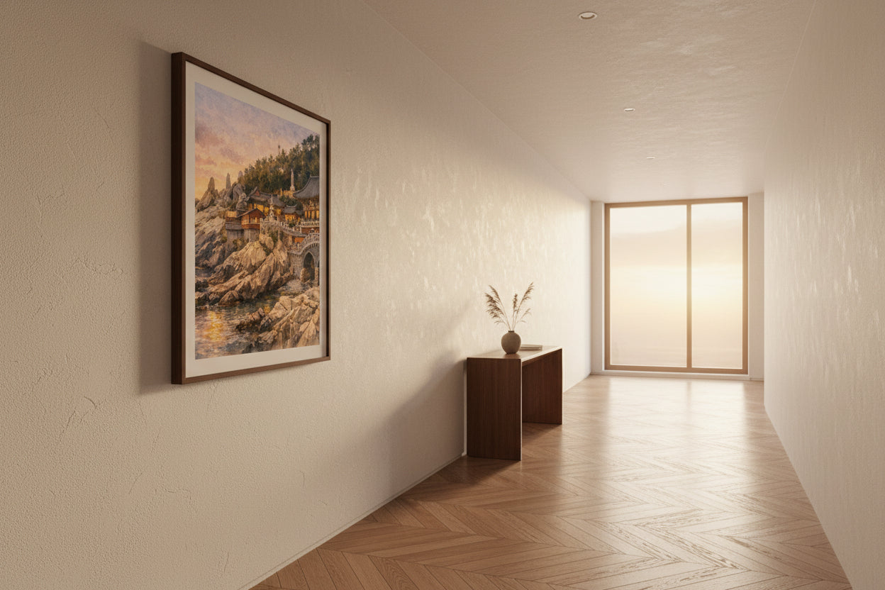mockup - tramonto a haedong yonggungsa - corridoio